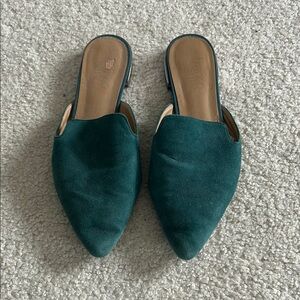 Women's Teal Suede Mules